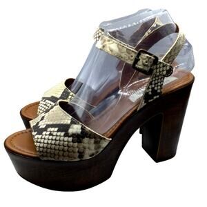 Steve Madden Lulla Leather Sandals Women's In Natural Reptile 9